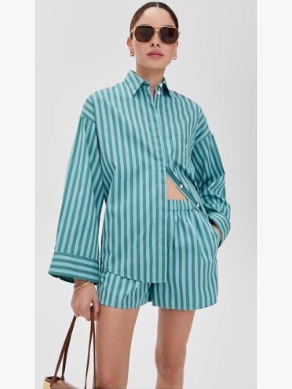 Madewell Striped Boxy Button-Up Shirt with Matching Shorts - Picture 5 of 16